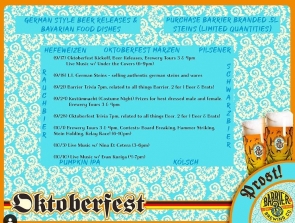 Barrier Brewing Oktoberfest - held thru 10/10/21